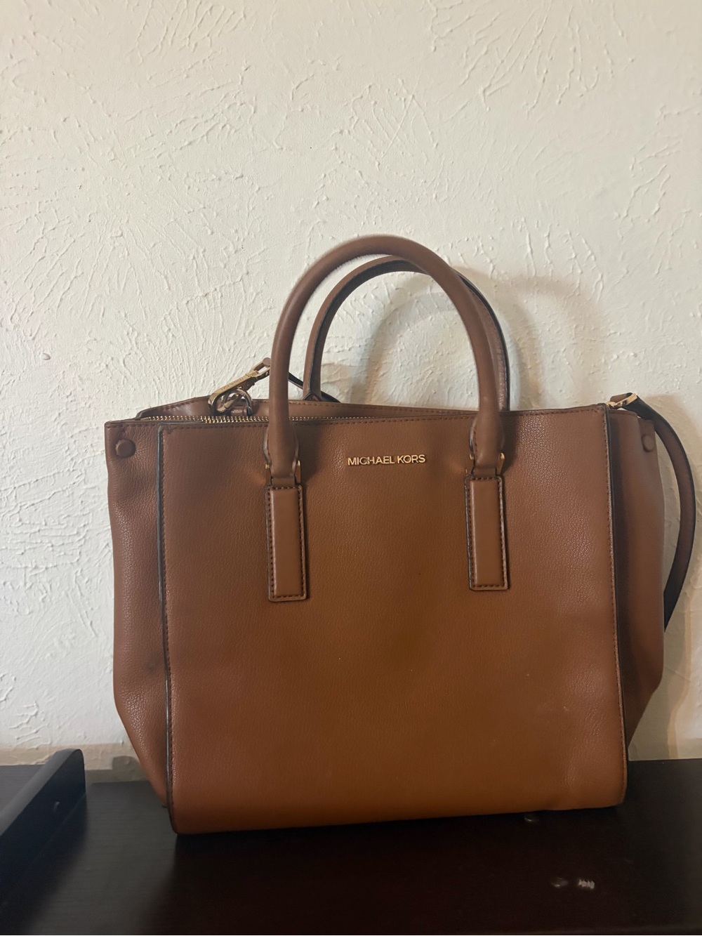 Michael Kors Brown Leather Structured Satchel